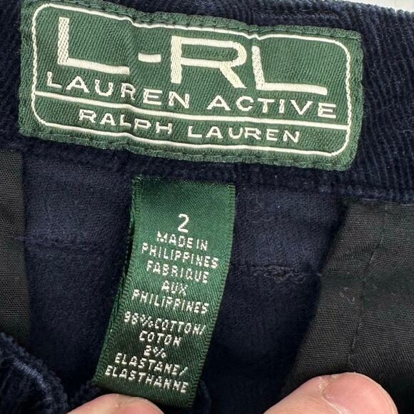 Lauren Ralph Lauren Active Navy Blue Corduroy Slim Mid Rise Pants Womens Size 2 - Picture 13 of 16